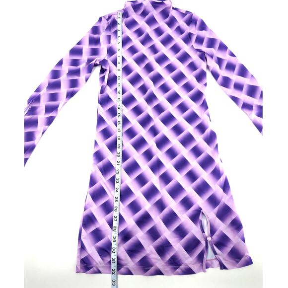 Gianni Song of Style Check Purple Jade Mini Dress S - Picture 10 of 11